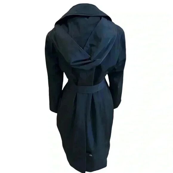 London Fog Black Trench Coat - Picture 3 of 10